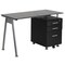 Flash Furniture 47.25" Black Contemporary Computer Desk with Three Drawer Pedestal